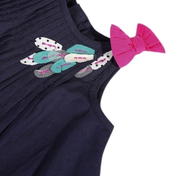 Catamini Navy Blue Sundress with Bow 18 Months Cotton - Picture 3 of 4